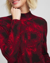 Ella Printed Mockneck Sweater Carmine Red - Chico's