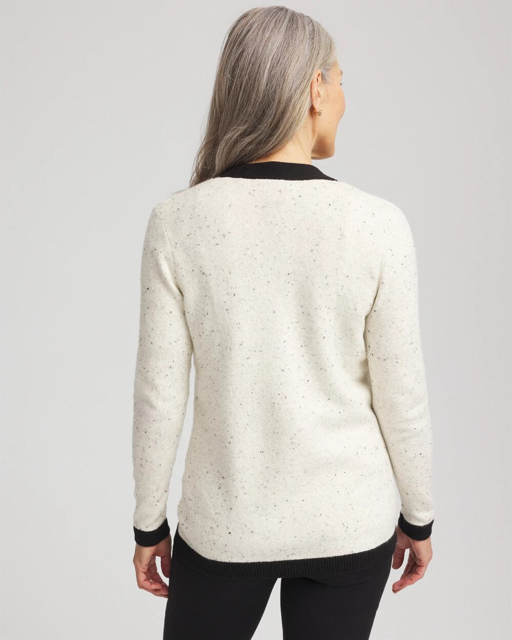 Tipped Lady Jacket Cardigan English Cream - Chico's