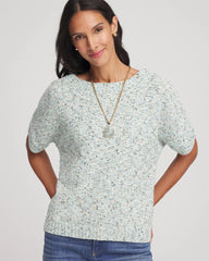 Textured Dolman Pullover Sweater Blue Menthe - Chico's