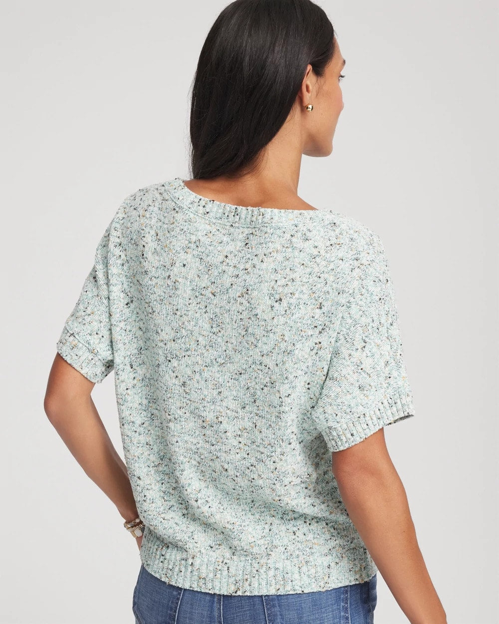 Textured Dolman Pullover Sweater Blue Menthe - Chico's