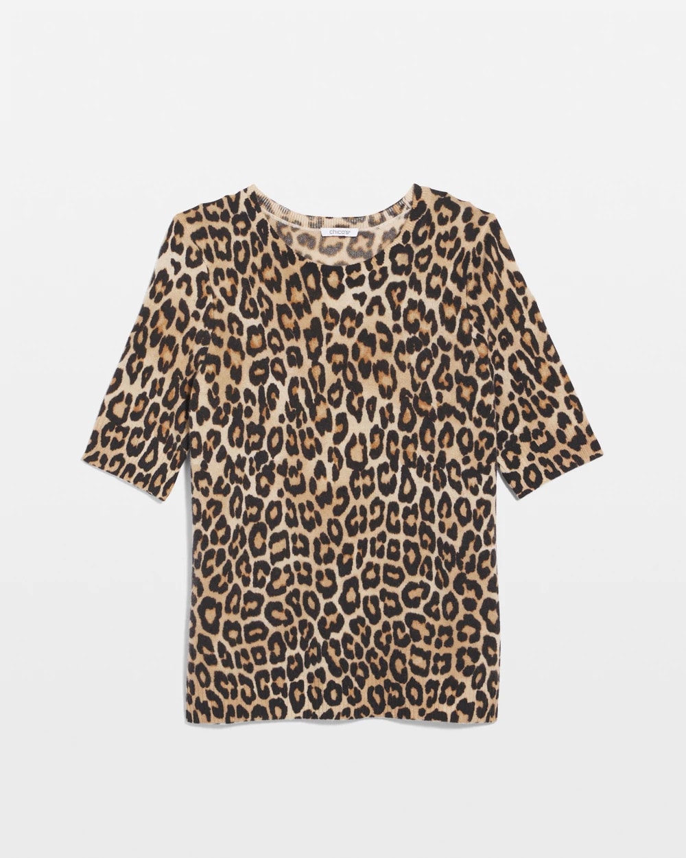 Cashmere Animal Elbow-Sleeve Pullover Camel - Chico's