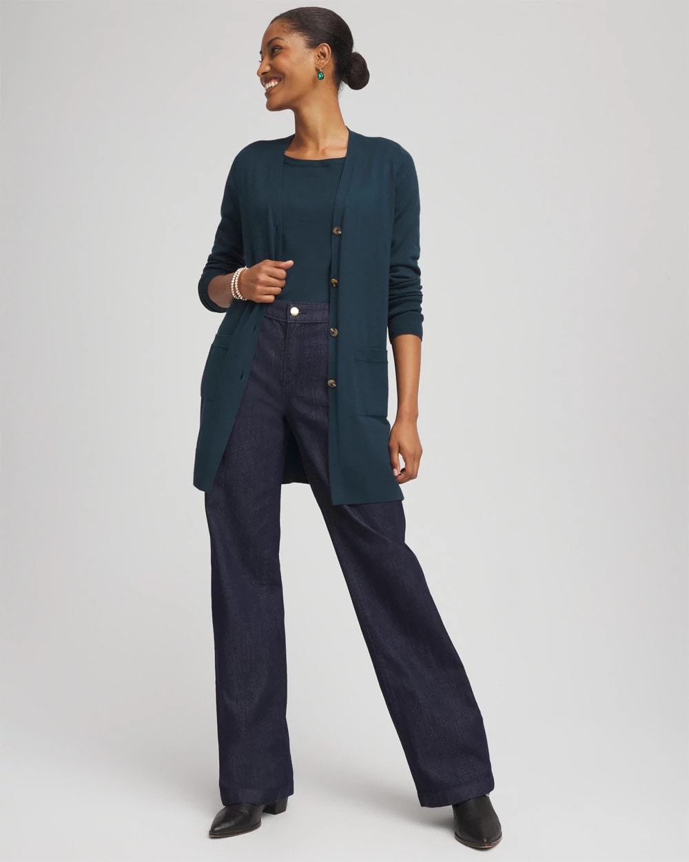 Ella Boatneck Sweater Teal Shadow - Chico's