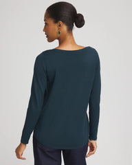 Ella Boatneck Sweater Teal Shadow - Chico's