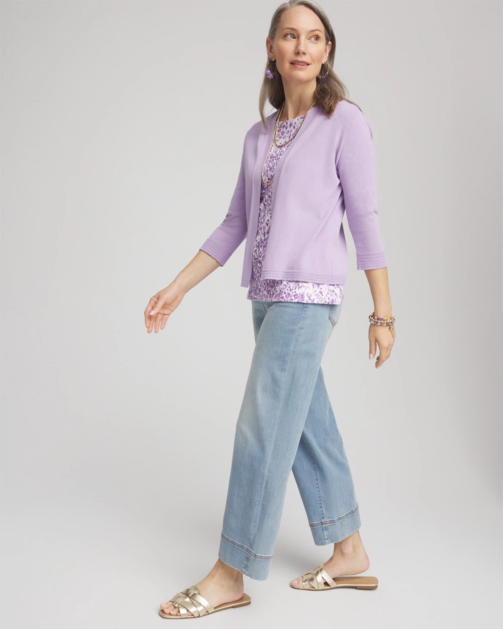 Summer Romance Short Cardigan Gentle Lavender - Chico's