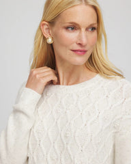 Embellished Cable Knit Sweater English Cream - Chico's