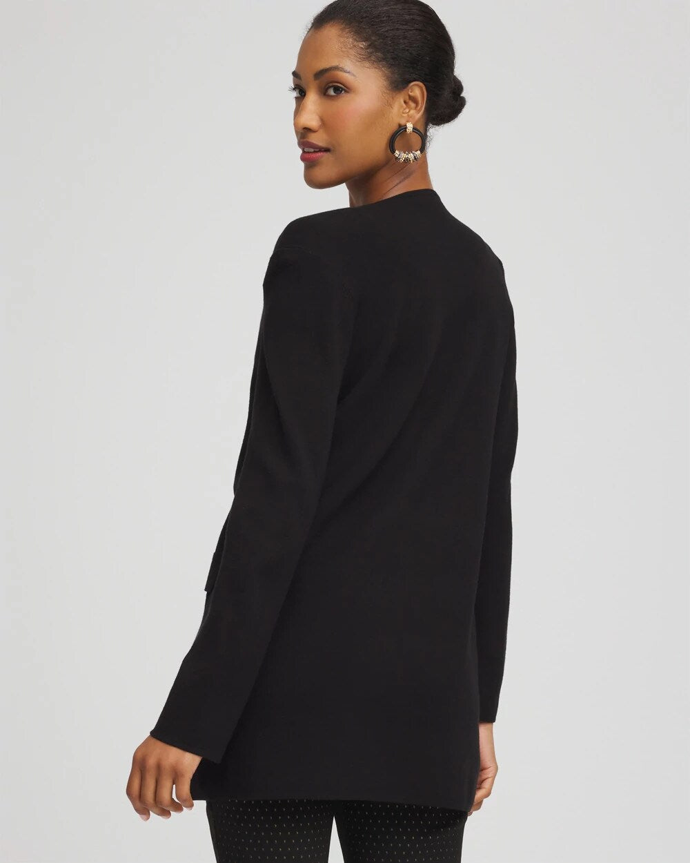 Button-Down Crewneck Coatigan Black - Chico's