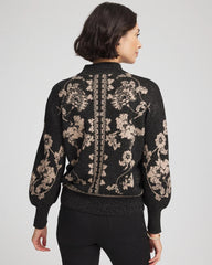 Bryne Jacquard Mockneck Pullover Black - Chico's