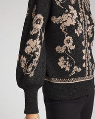 Bryne Jacquard Mockneck Pullover Black - Chico's