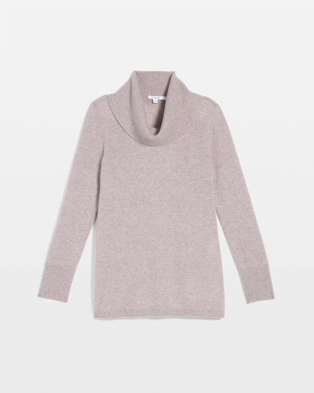 Cowlneck Cashmere Pullover Tunic Taupe Heather - Chico's