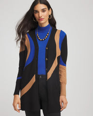 Ella Colorblock Cardigan Sweater Black - Chico's