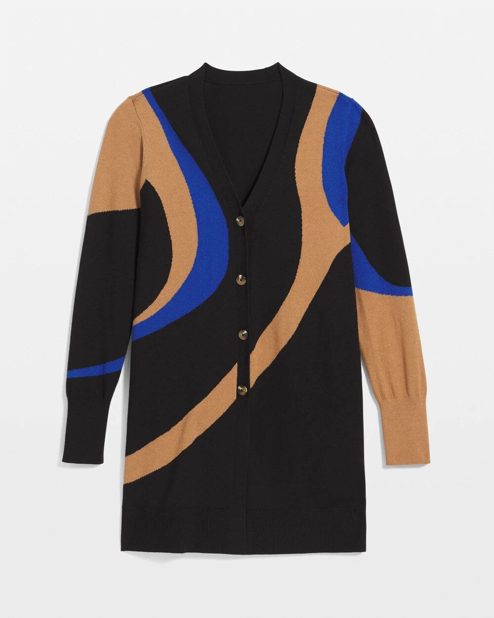 Ella Colorblock Cardigan Sweater Black - Chico's