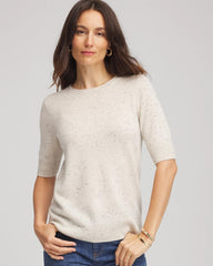 Crewneck Cashmere Pullover Sweater Light Gray - Chico's