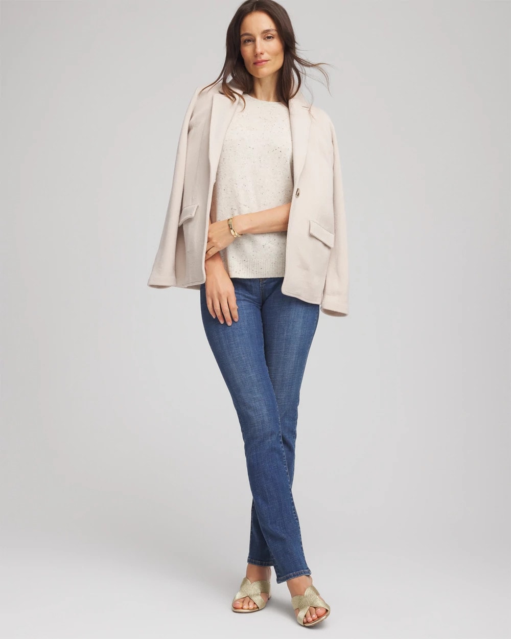 Crewneck Cashmere Pullover Sweater Light Gray - Chico's
