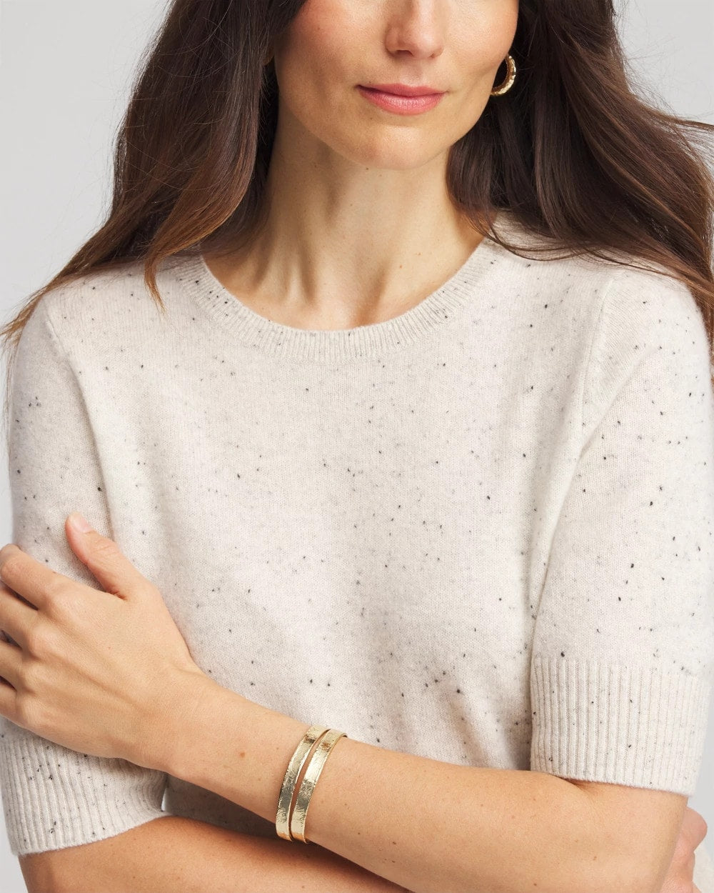 Crewneck Cashmere Pullover Sweater Light Gray - Chico's