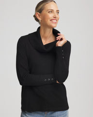 Cowlneck Long-Sleeved Sweater Black - Chico's