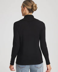 Cowlneck Long-Sleeved Sweater Black - Chico's