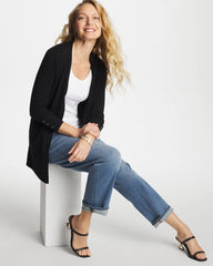 Ella Ottoman-Trim Cardigan Black - Chico's