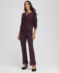 Embellished Crewneck Cardigan Night Bloom - Chico's