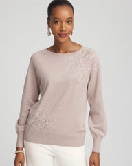 Embroidered Pull-Over Boatneck Sweater Rocky Mountain - Chico's