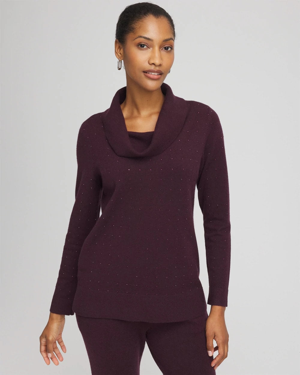 Zenergy® Luxe Diamante Cowlneck Tunic Night Bloom - Chico's