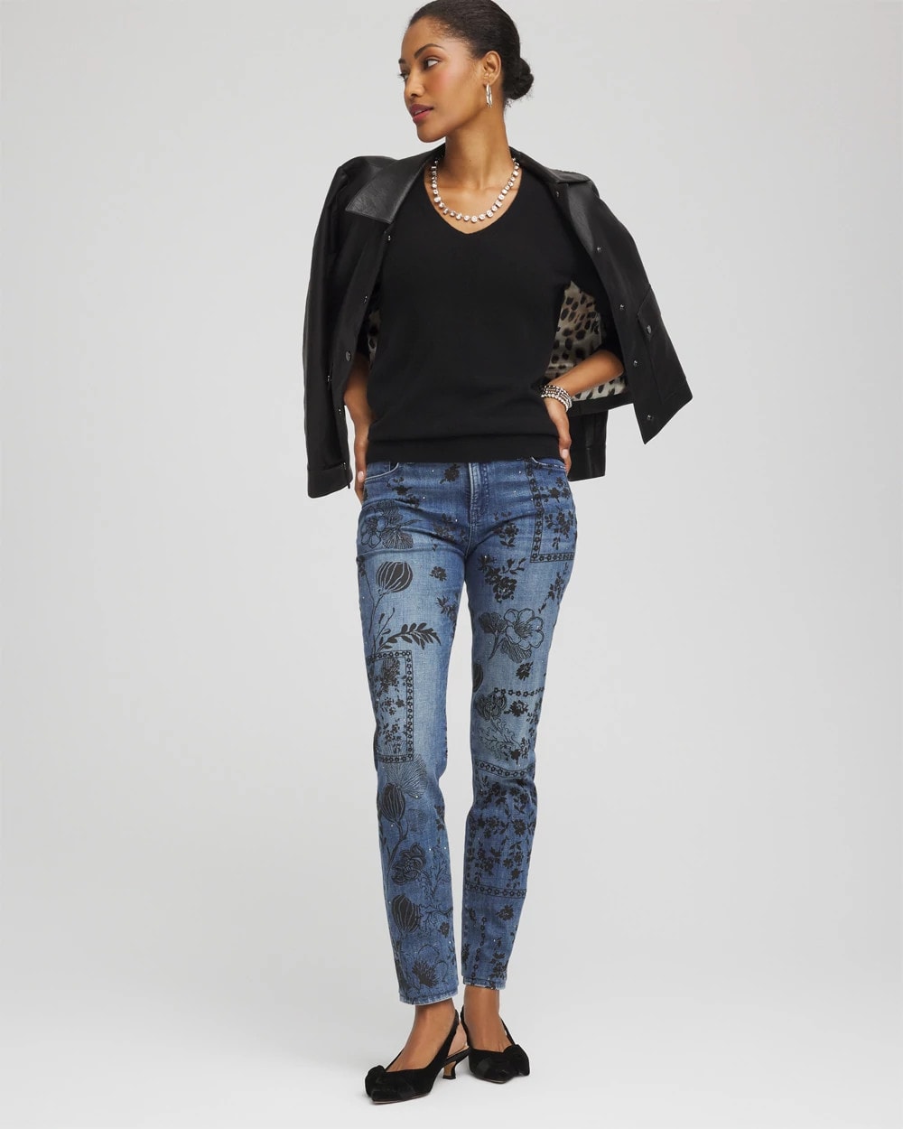 Relaxed V-Neck Cashmere Sweater Black - Chico's