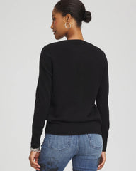 Relaxed V-Neck Cashmere Sweater Black - Chico's