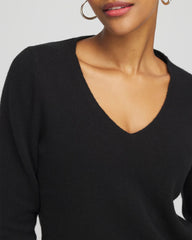 Relaxed V-Neck Cashmere Sweater Black - Chico's
