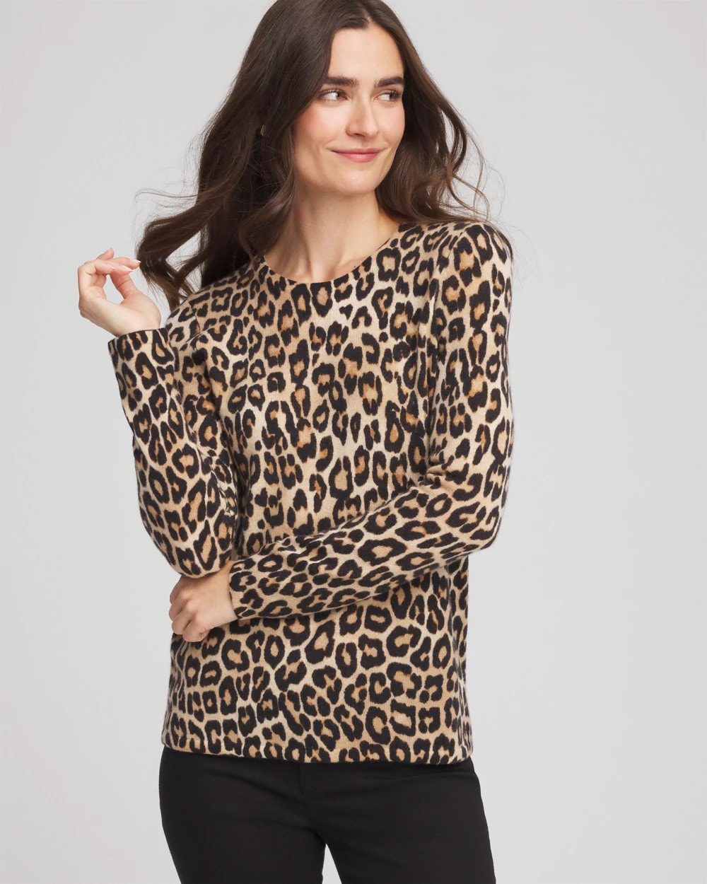 Cashmere Animal Long-Sleeve Pullover Sweater Camel - Chico's