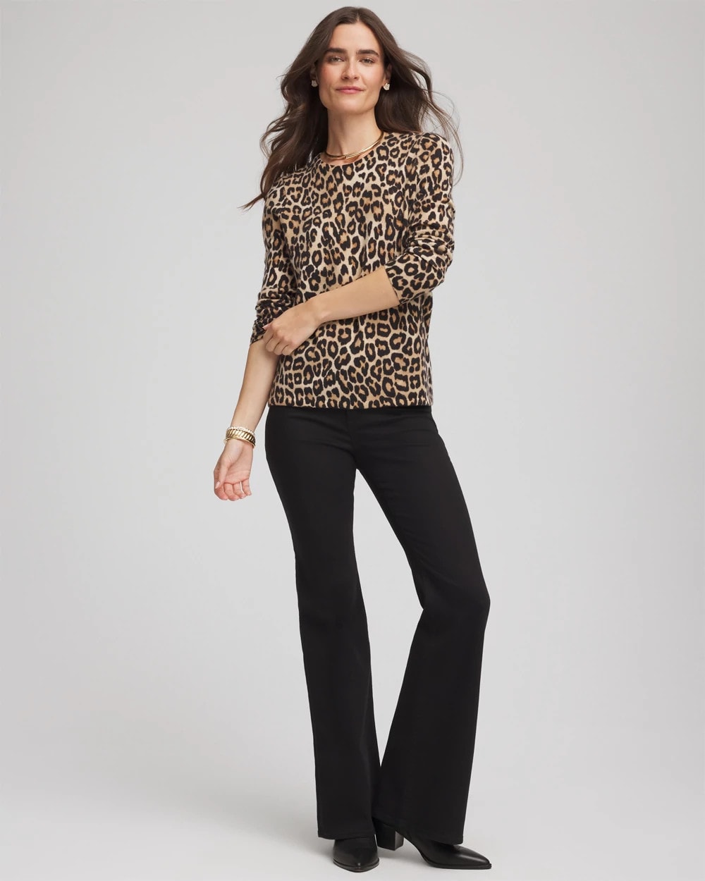 Cashmere Animal Long-Sleeve Pullover Sweater Camel - Chico's