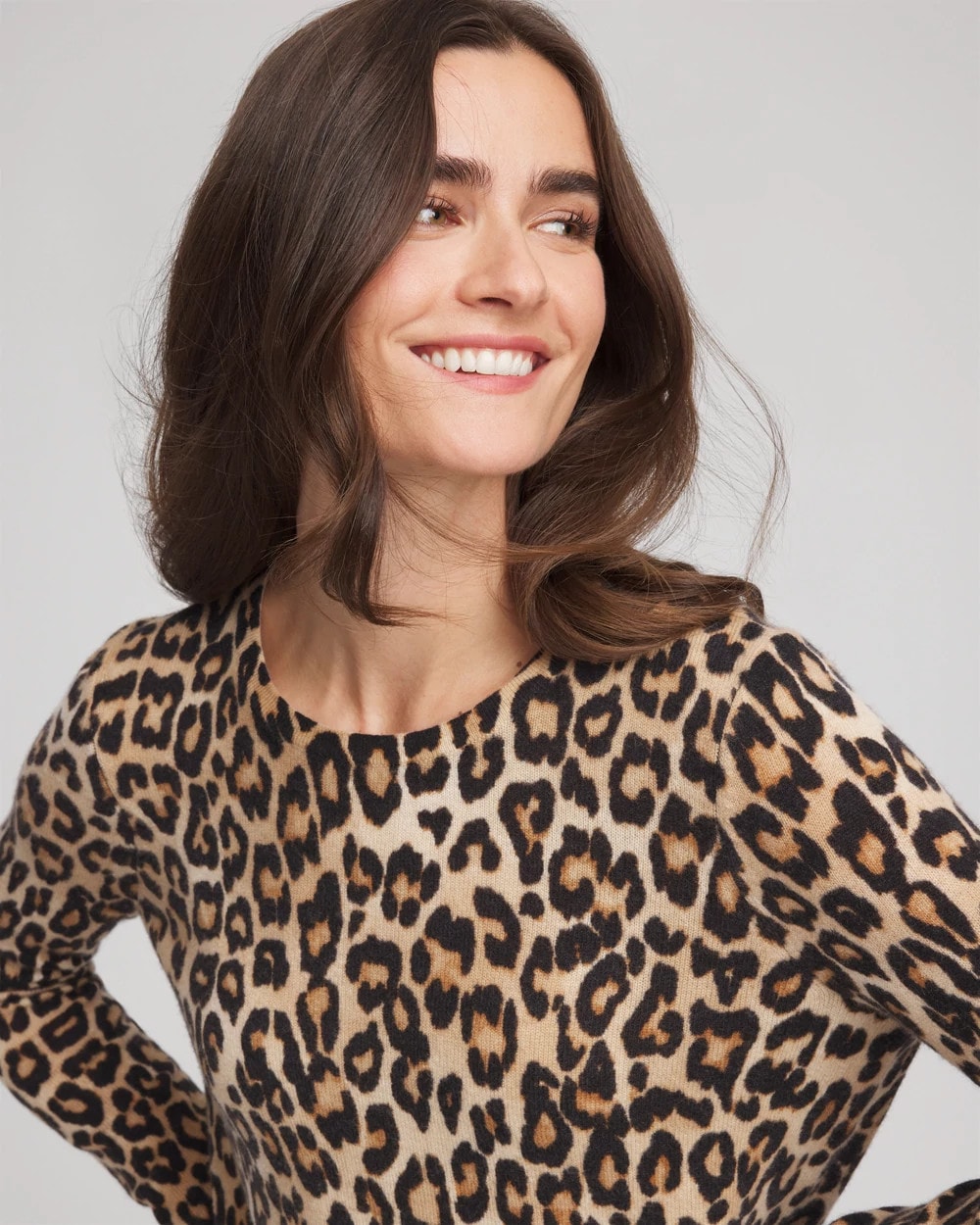 Cashmere Animal Long-Sleeve Pullover Sweater Camel - Chico's