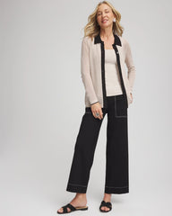 Pointelle Polo Cardigan Smokey Taupe - Chico's