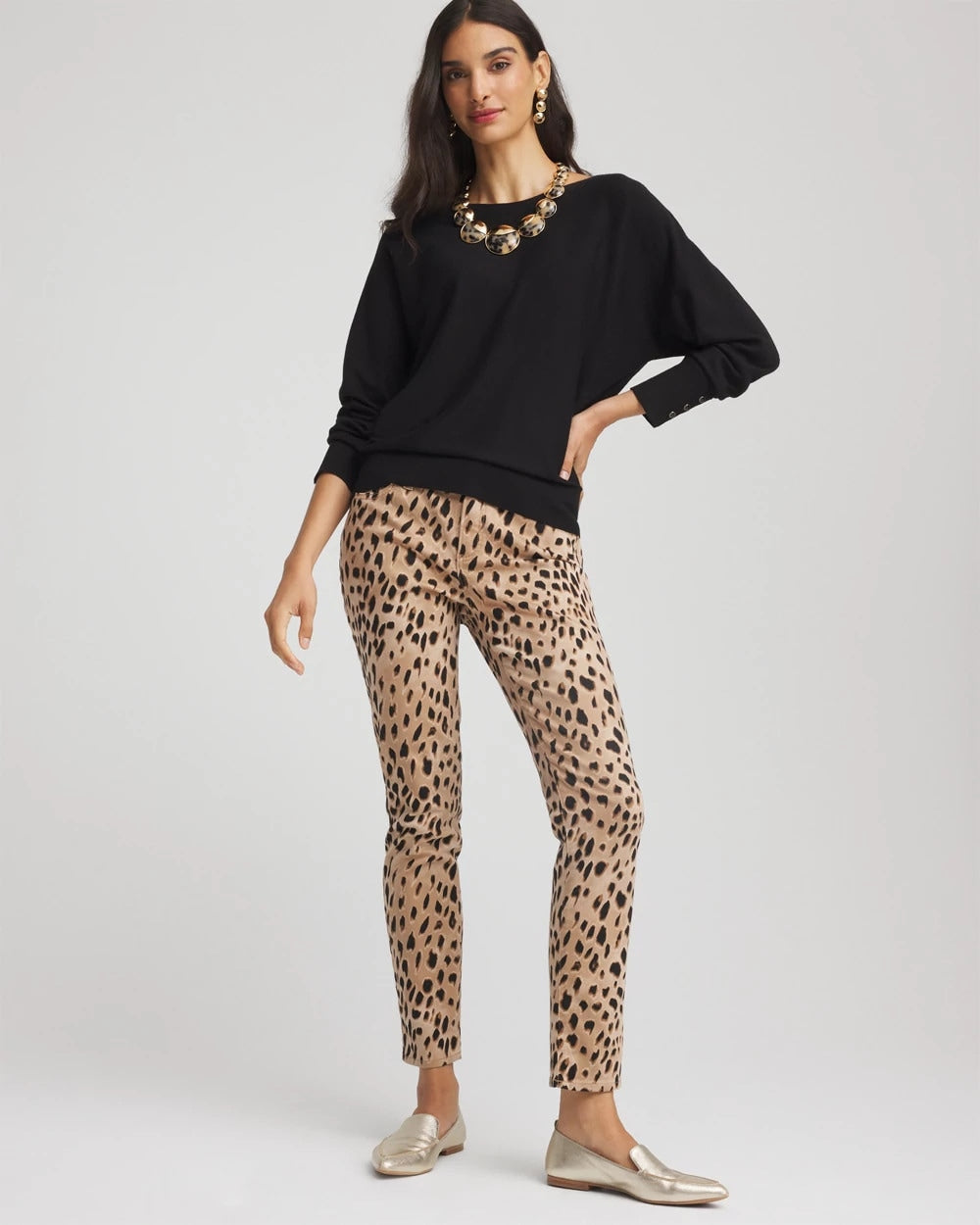 Ella Boatneck Pullover Sweater Black - Chico's