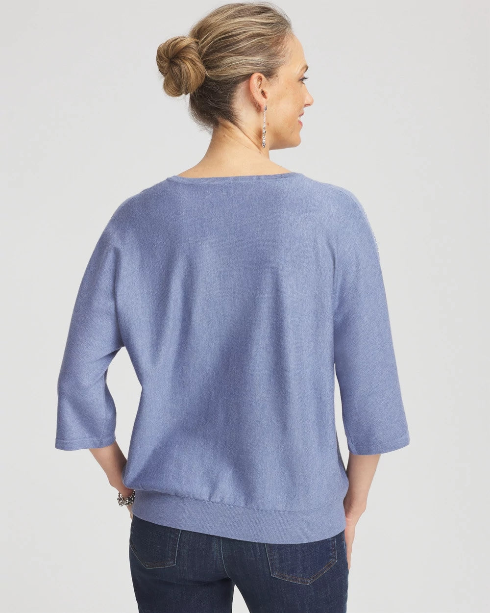 Dolman V-Neck Sweater Blue Lotus - Chico's