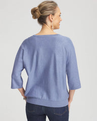 Dolman V-Neck Sweater Blue Lotus - Chico's