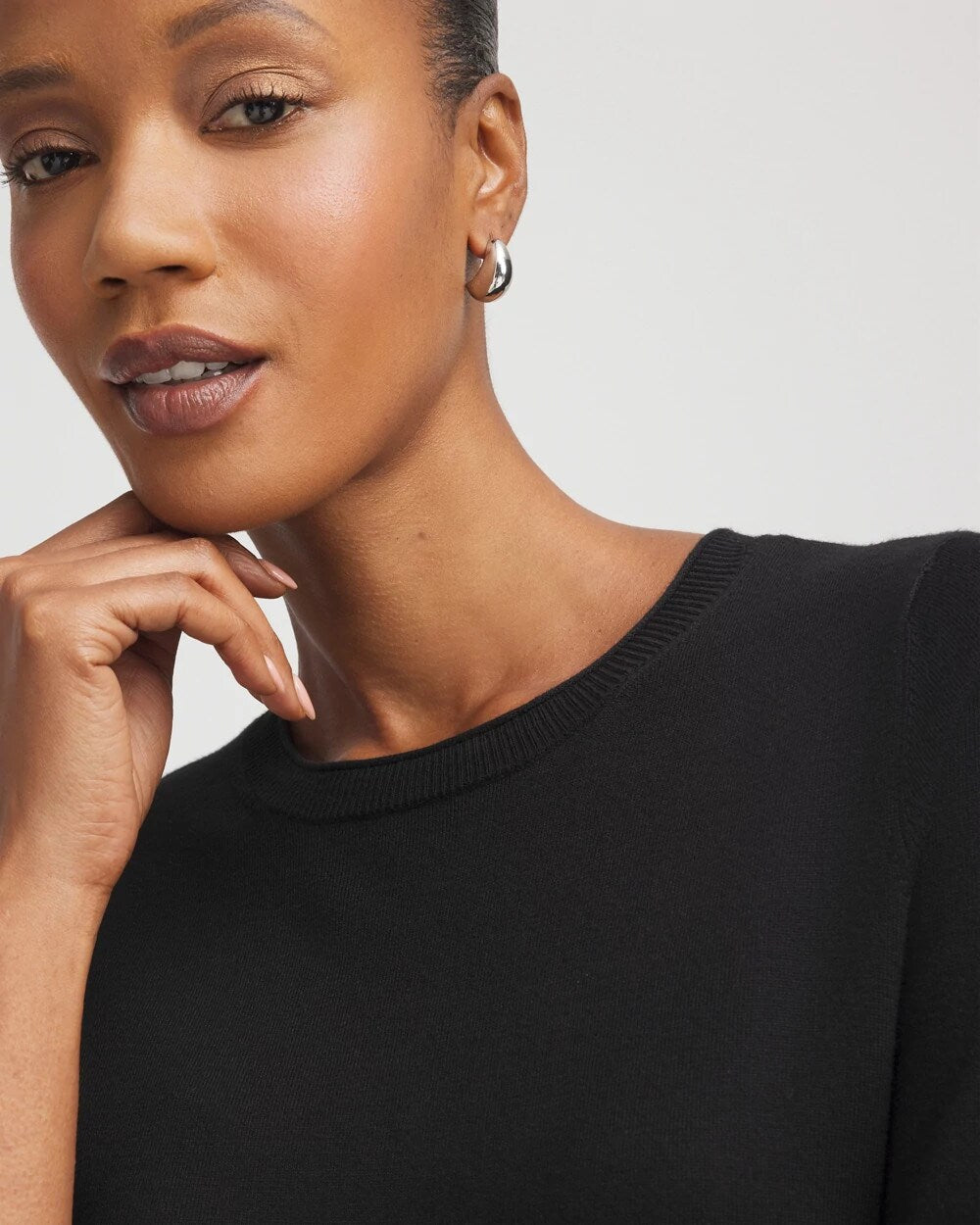 Ella Classic-Fit Sweater Tee Black - Chico's