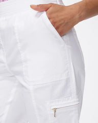 Alabaster Poplin Cropped Roll Tab Pants Alabaster - Chico's