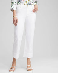 Trapunto Straight Leg Cropped Pants Alabaster - Chico's