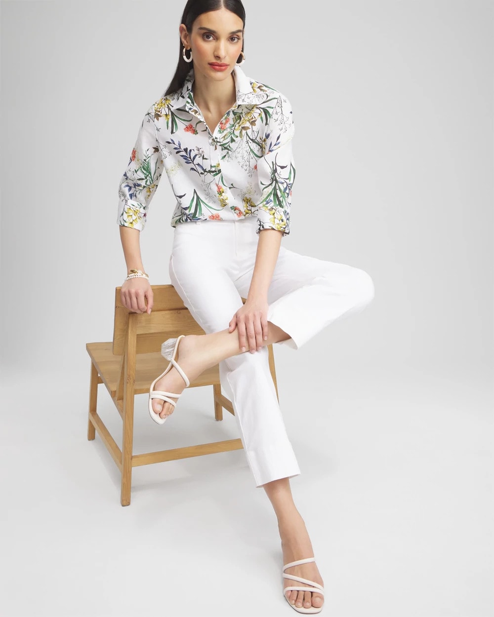 Trapunto Straight Leg Cropped Pants Alabaster - Chico's