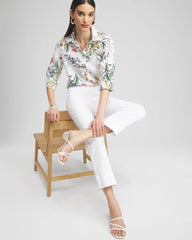 Trapunto Straight Leg Cropped Pants Alabaster - Chico's