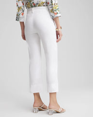 Trapunto Straight Leg Cropped Pants Alabaster - Chico's