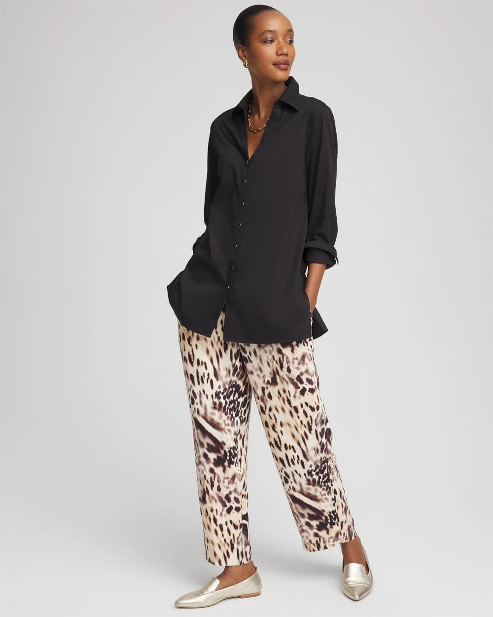 Bengal Marks Crepe Pull-On Ankle Pants Caramel Apple - Chico's