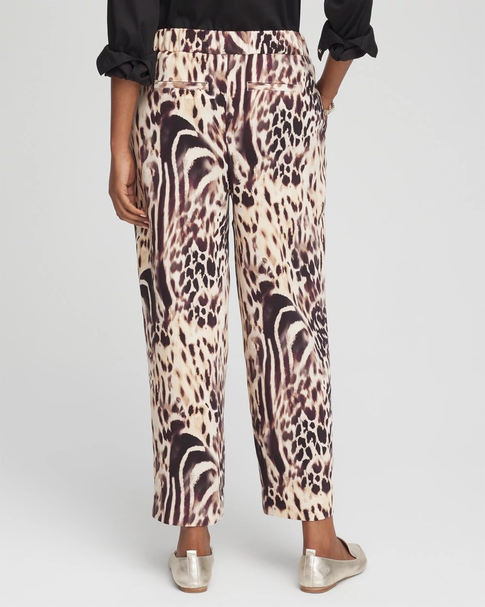 Bengal Marks Crepe Pull-On Ankle Pants Caramel Apple - Chico's