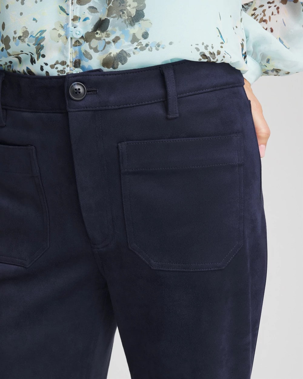 Faux Suede Bootcut Ankle Pants Passport Blue - Chico's