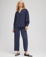 Stretch Crepe Tapered Ankle Pants Passport Blue - Chico's