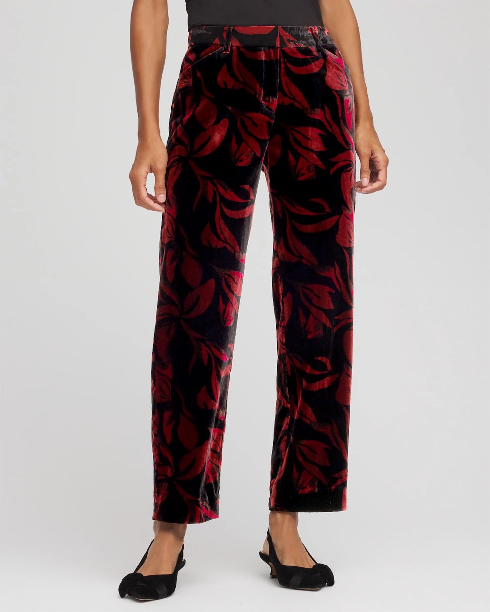 Velvet Rose Slim Ankle Pants Black - Chico's