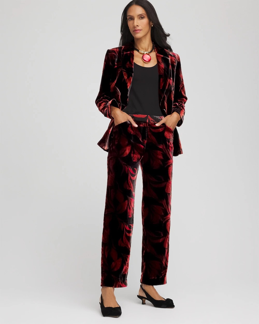 Velvet Rose Slim Ankle Pants Black - Chico's