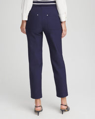 Cotton Straight Ankle Trousers Passport Blue - Chico's