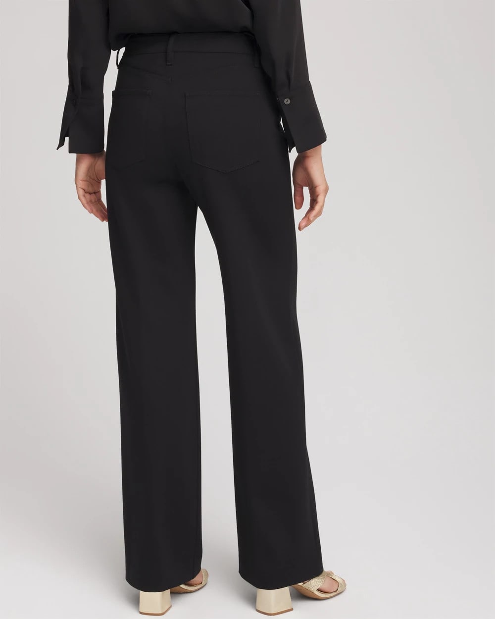 Five-Pocket Wide-Leg Ponte Pants Black - Chico's