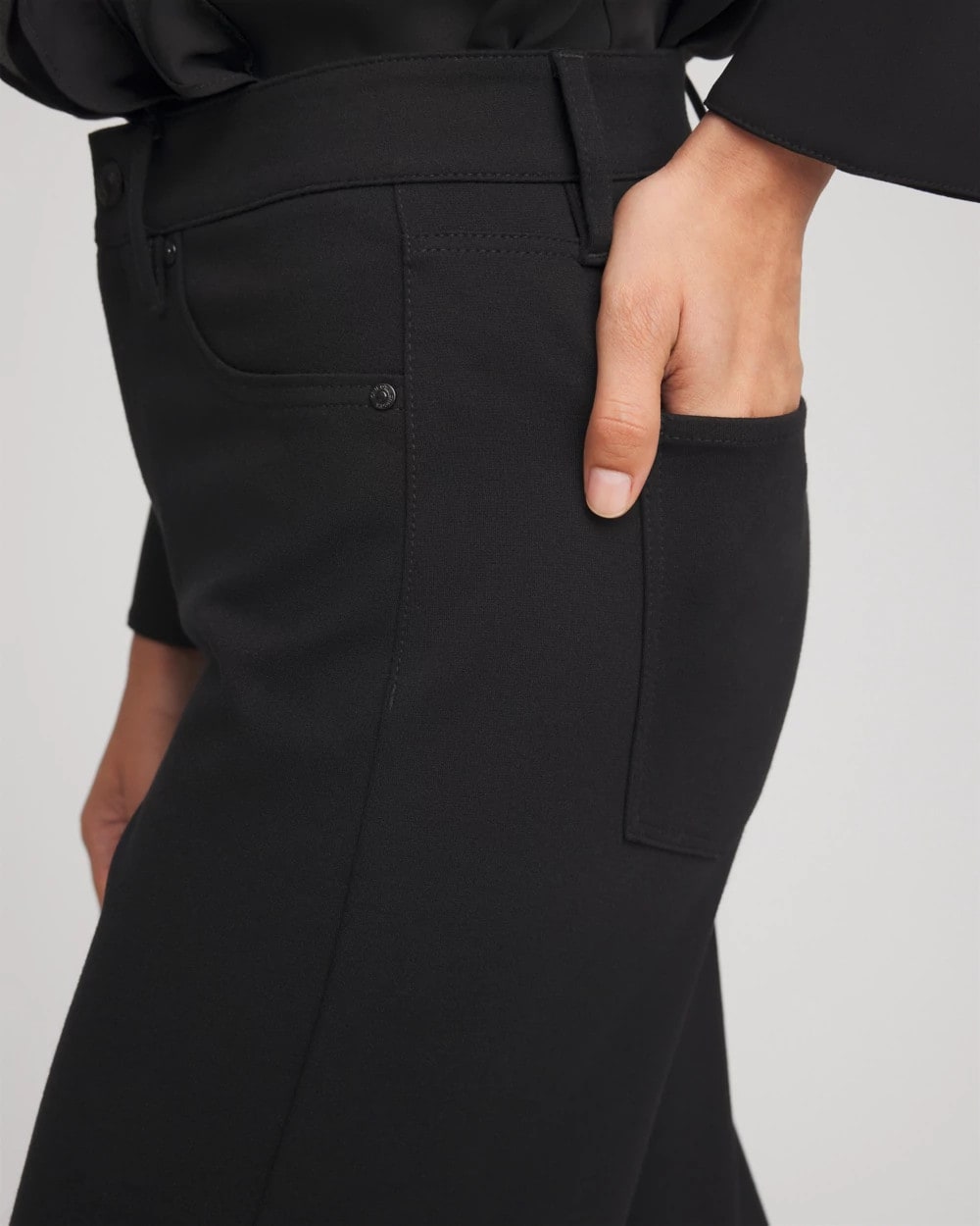 Five-Pocket Wide-Leg Ponte Pants Black - Chico's