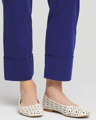 Stretch Sateen Cropped Pants Blue Casa - Chico's